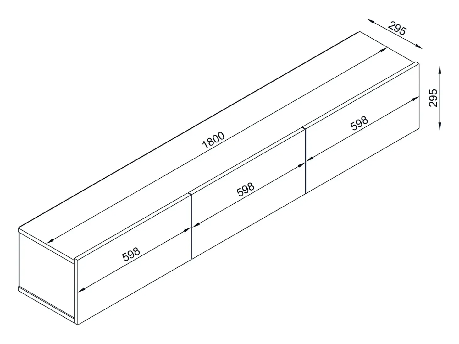Mueble de TV de pared con 3 puertas - Efecto mármol blanco - VIKILA
