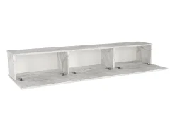 Mueble de TV de pared con 3 puertas - Efecto mármol blanco - VIKILA