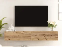 Mueble de TV de pared con 2 puertas - Luz natural - AUBEPINA