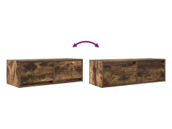 Mueble de TV de roble ahumado 80x31x25,5cm Madera de ingeniería