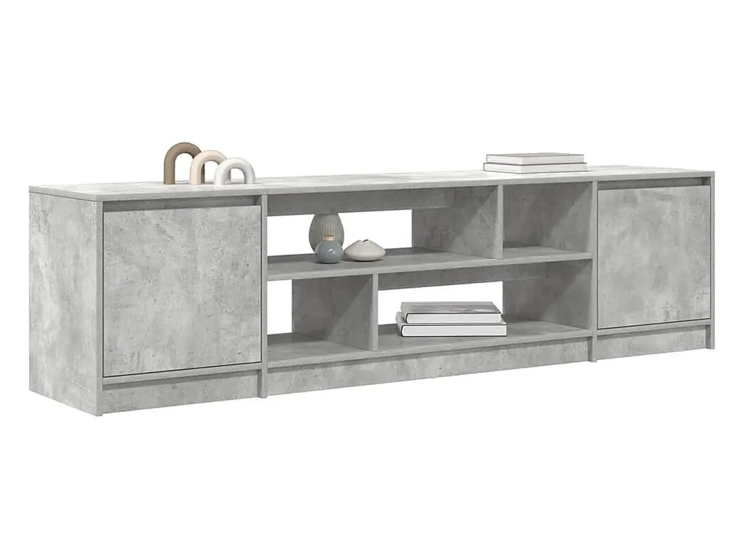 Mueble de TV gris hormigón 188,5x41x50 cm madera de ingeniería