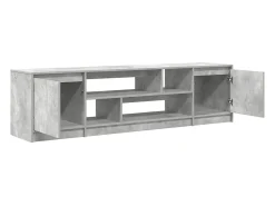 Mueble de TV gris hormigón 188,5x41x50 cm madera de ingeniería