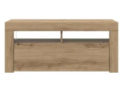 Mueble de TV luces LED madera roble artisan 90x35x40 cm