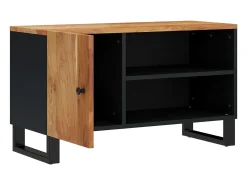 Mueble de TV madera acacia y madera contrachapada 80x33x46 cm