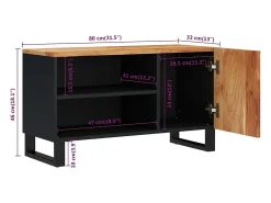 Mueble de TV madera acacia y madera contrachapada 80x33x46 cm