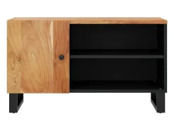 Mueble de TV madera acacia y madera contrachapada 80x33x46 cm