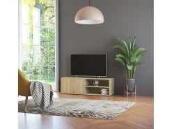 Mueble de TV madera contrachapada color roble 120x34x37 cm
