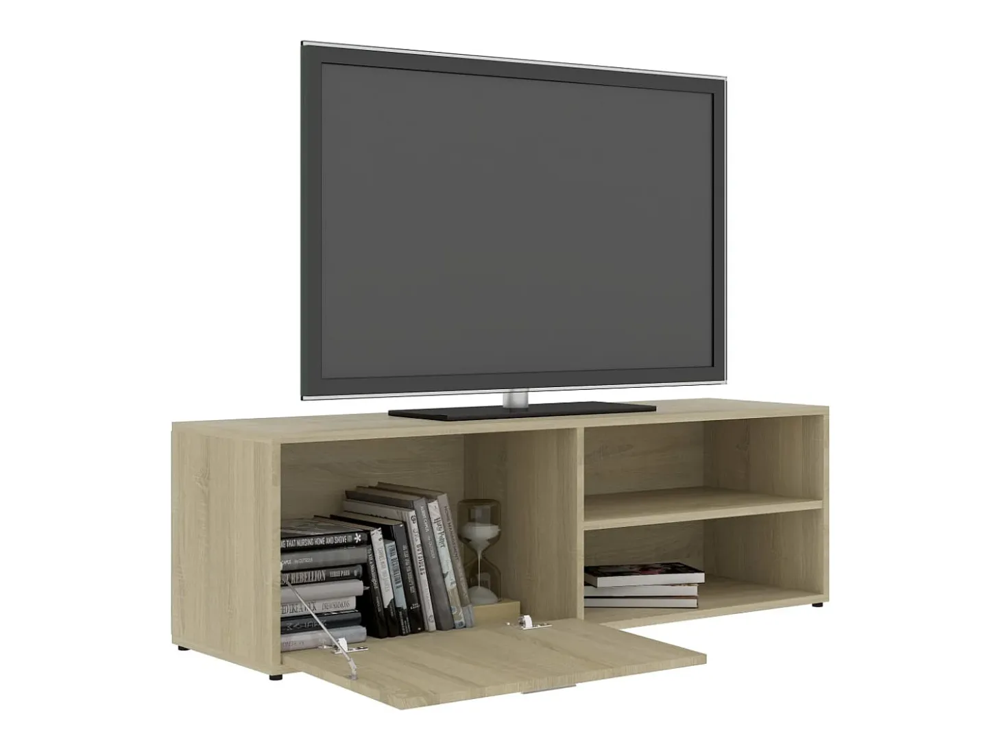Mueble de TV madera contrachapada color roble 120x34x37 cm