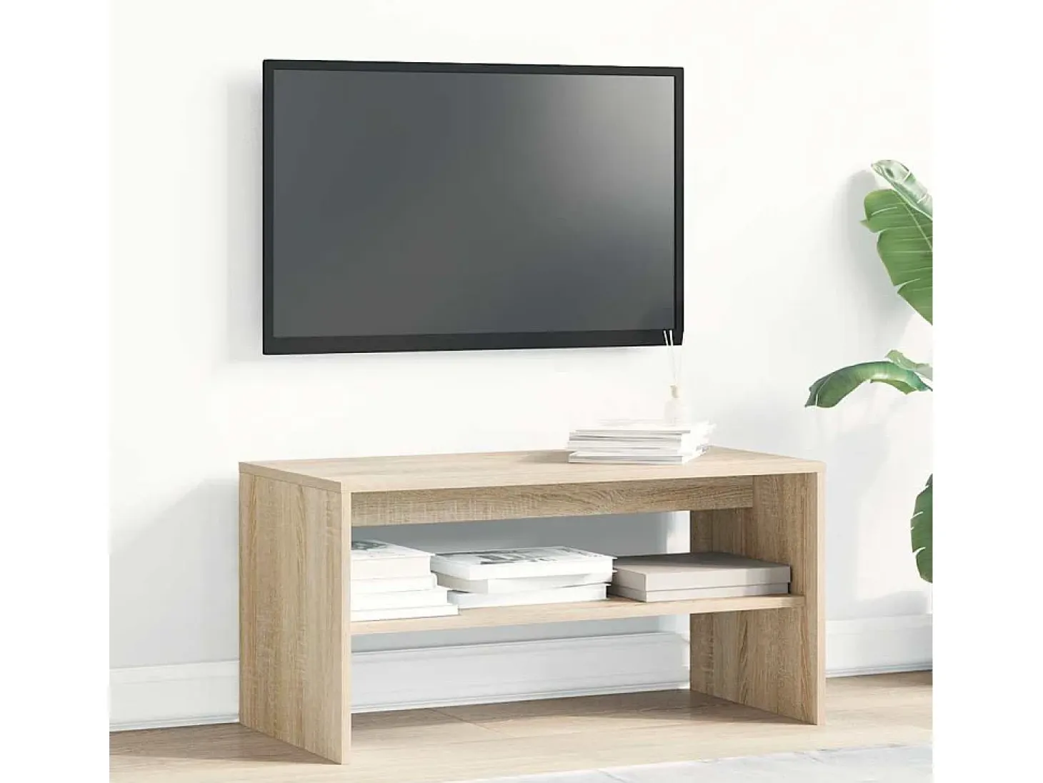 Mueble de TV madera contrachapada roble Sonoma 80x40x40cm