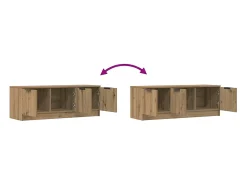 Mueble de TV madera contrachapada artisan roble 102x35x36,5 cm