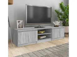 Mueble de TV madera contrachapada gris Sonoma 140x40x35,5 cm