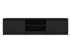 Mueble de TV madera contrachapada negro 140x40x35,5 cm