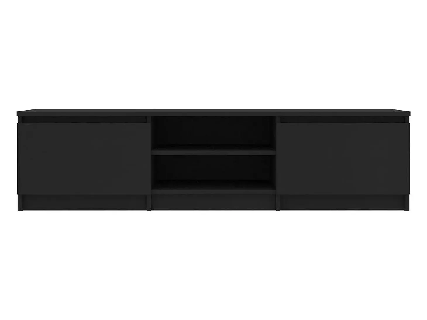 Mueble de TV madera contrachapada negro 140x40x35,5 cm