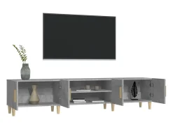 Mueble de TV madera contrachapada gris hormigón 180x31,5x40 cm