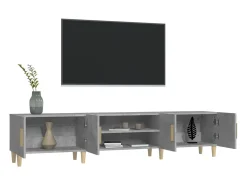 Mueble de TV madera contrachapada gris hormigón 180x31,5x40 cm