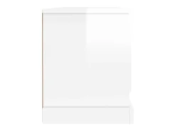 Mueble de TV madera contrachapada blanco brillo 100x35,5x45 cm