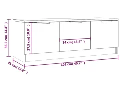 Mueble de TV madera contrachapada gris hormigón 102x35x36,5 cm