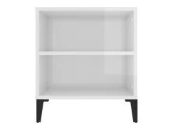 Mueble de TV madera contrachapada blanco brillo 102x44,5x50 cm