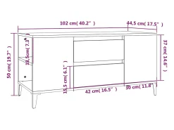 Mueble de TV madera contrachapada blanco brillo 102x44,5x50 cm