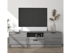 Mueble de TV madera contrachapada gris Sonoma 140x35x40 cm