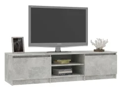 Mueble de TV madera contrachapada gris hormigón 140x40x35,5 cm