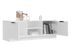 Mueble de TV madera contrachapada blanco 102x35x36,5 cm