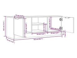 Mueble de TV madera contrachapada blanco 102x35x36,5 cm