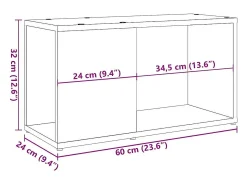 Mueble de TV madera de ingeniería envejecida 60x24x32 cm