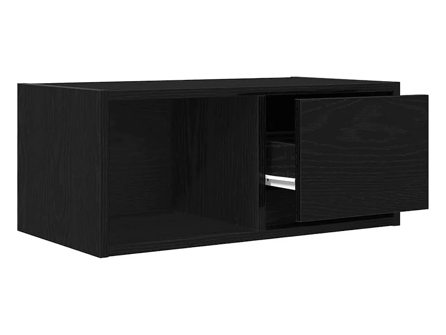 Mueble de TV madera de ingeniería roble negro 60x31x25,5 cm