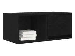 Mueble de TV madera de ingeniería roble negro 60x31x25,5 cm