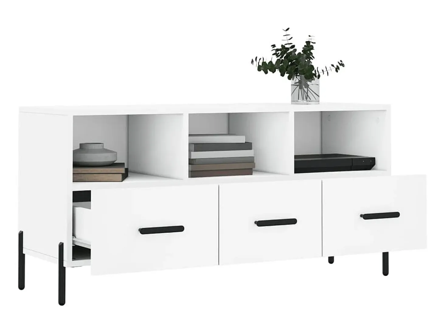 Mueble de TV madera de ingeniería blanco 102x36x50 cm