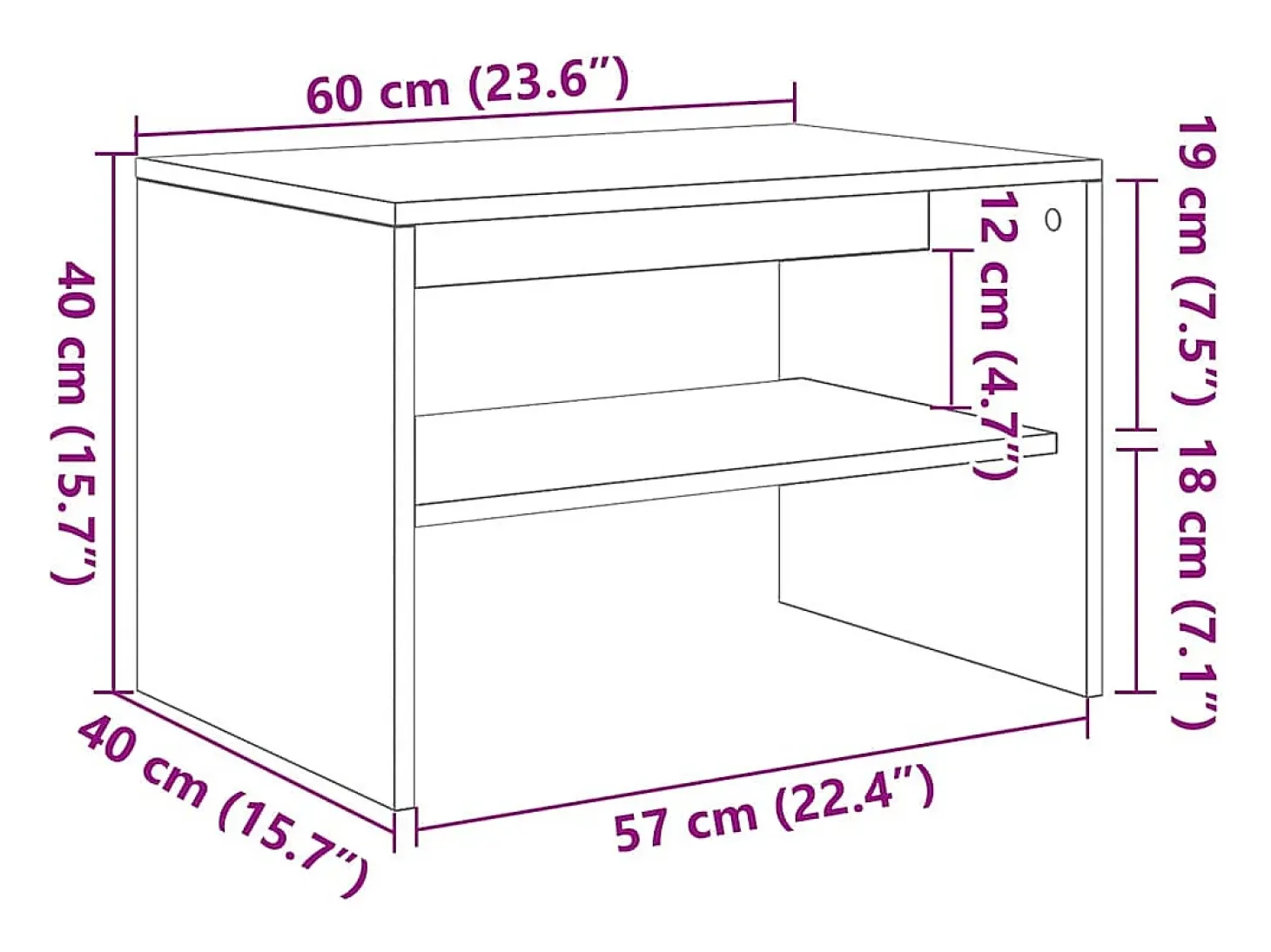 Mueble de TV madera de ingeniería gris hormigón 60x40x40 cm