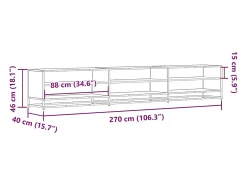 Mueble de TV madera de ingeniería roble ahumado 270x40x46 cm