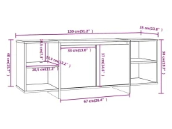 Mueble de TV madera de ingeniería roble ahumado 130x35x50 cm