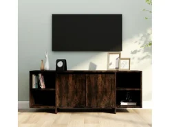 Mueble de TV madera de ingeniería roble ahumado 130x35x50 cm