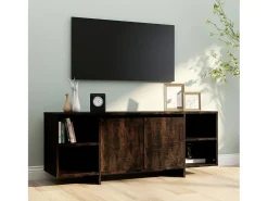 Mueble de TV madera de ingeniería roble ahumado 130x35x50 cm