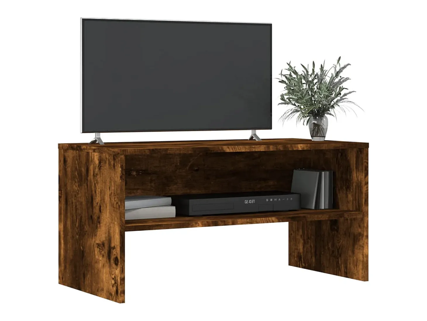 Mueble de TV madera de ingeniería roble ahumado 80x40x40 cm