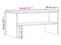 Mueble de TV madera de ingeniería roble ahumado 80x40x40 cm