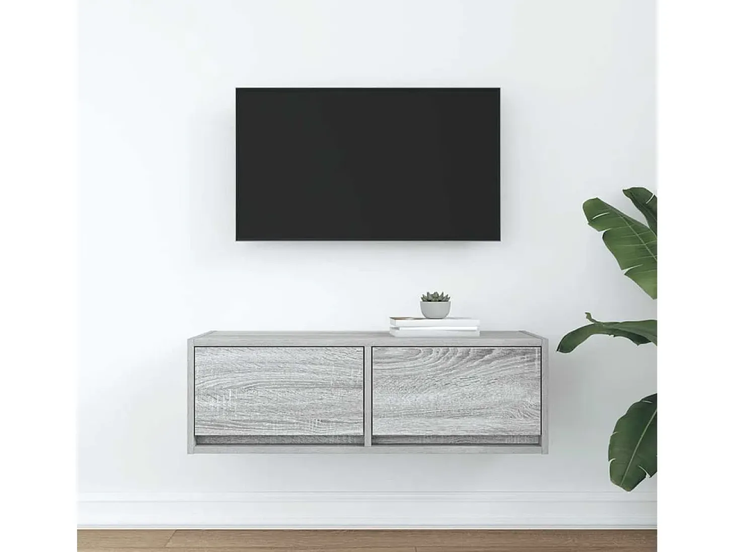 Mueble de TV madera de ingeniería gris Sonoma 80x31x25,5 cm