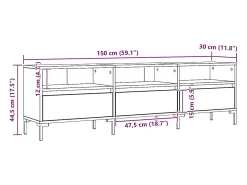 Mueble de TV madera de ingeniería roble artisan 150x30x44,5 cm