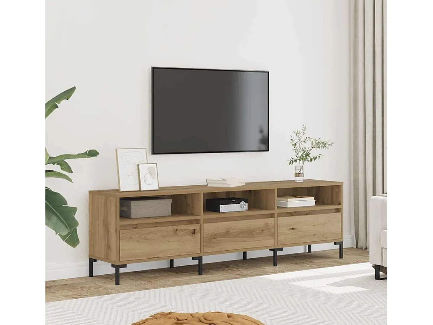 Mueble de TV madera de ingeniería roble artisan 150x30x44,5 cm