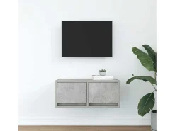 Mueble de TV madera de ingeniería gris hormigón 60x31x25,5 cm