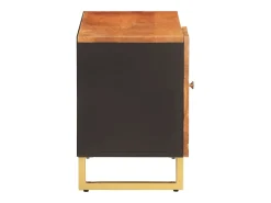 Mueble de TV madera de mango marrón negro 80x31,5x46 cm