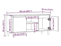 Mueble de TV madera ingeniería madera envejecida 102x35x50 cm