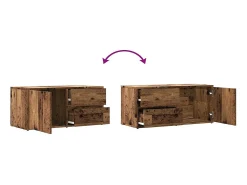 Mueble de TV madera ingeniería madera envejecida 80x34x35,5 cm