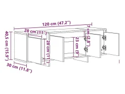 Mueble de TV madera ingeniería madera envejecida 120x30x40,5 cm