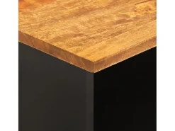 Mueble de TV madera maciza mango marrón y negro 100x33,5x46 cm