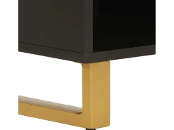 Mueble de TV madera maciza mango marrón y negro 100x33,5x46 cm