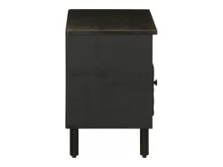 Mueble de TV madera maciza de mango negro 80x33x46 cm