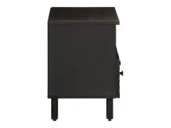 Mueble de TV madera maciza de mango negro 70x33x46 cm